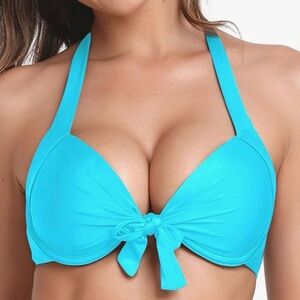 Sz XXL women’s Ocean Blues Women's Push Up Bikini Top Halter Swimsuit top